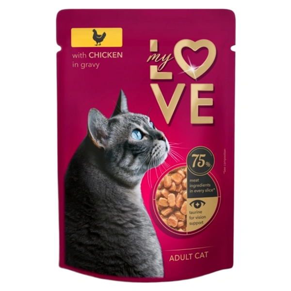 HRANA UMEDA PISICI ADULTE PUI IN SOS PLIC 24 BAX MY LOVE 85 GR