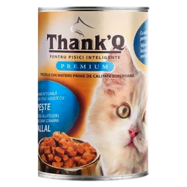 HRANA UMEDA PISICI PESTE CONSERVA THANK Q PREMIUM 415 GR 24BAX