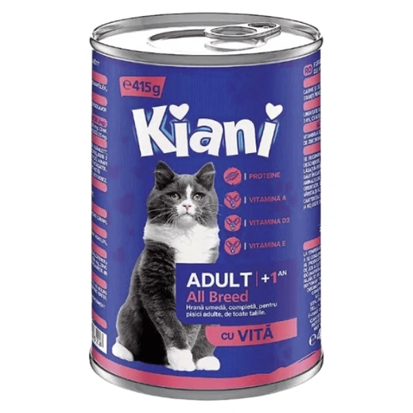 HRANA UMEDA PISICI VITA CONSERVA KIANI 415 GR 24BA