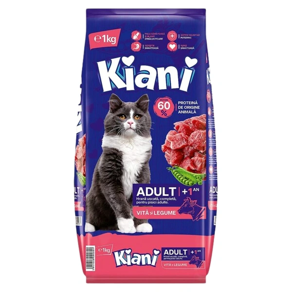 HRANA USCATA PISICI ADULTE VITA SI LEGUME KIANI 1 KG