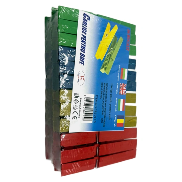 CARLIGE PLASTIC COLOR 9,3X1CM 24 BUC SET