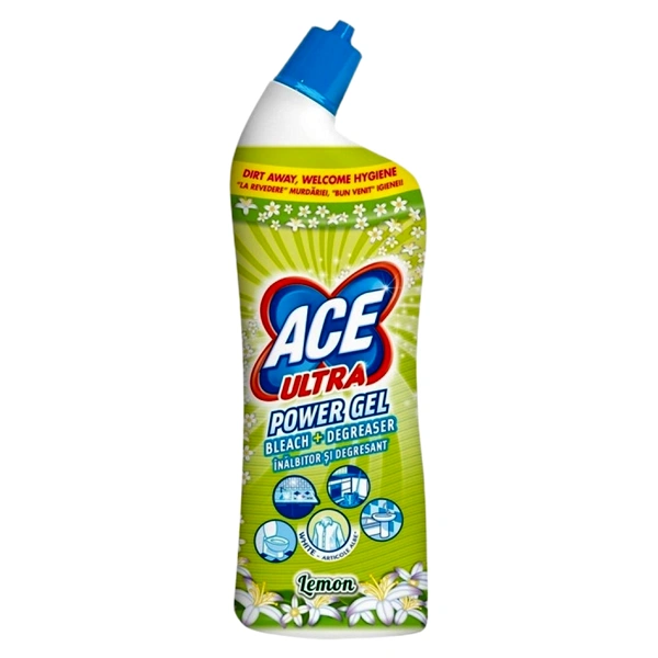 ULTRA POWER GEL INALBITOR DETERGENT LEMON 12BAX ACE 750 ML