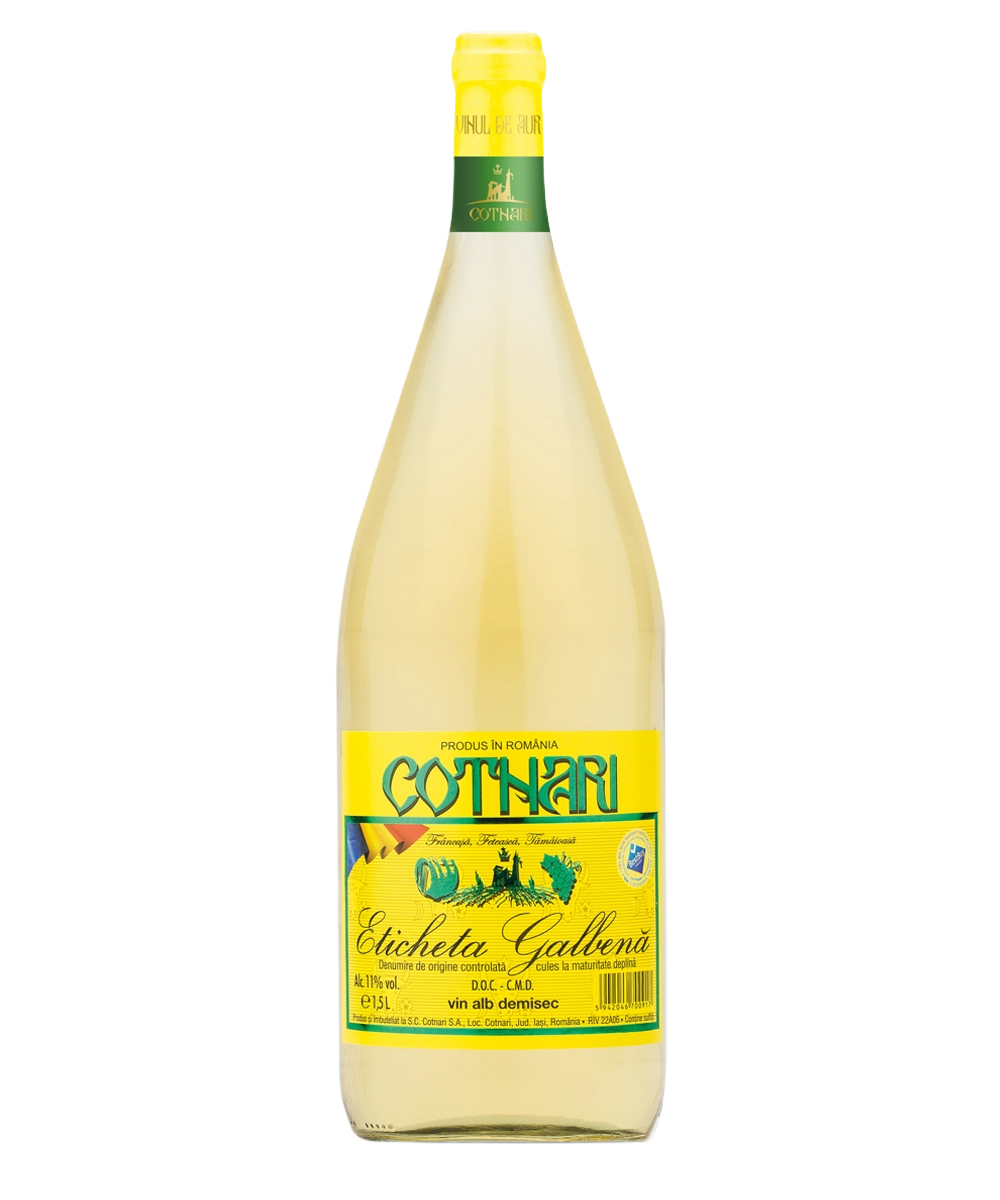 Cotnari Eticheta Galbena Alb Demisec 1,5 Litri