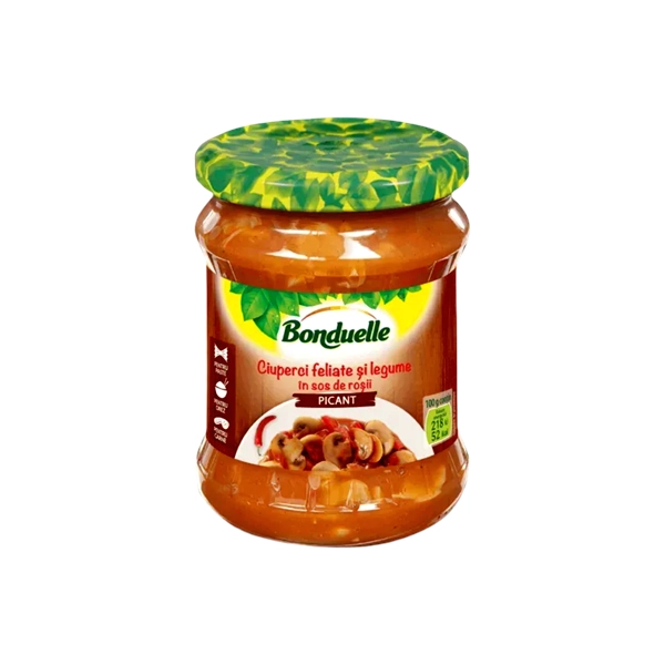 CIUPERCI CU LEGUME IN SOS DE PICANT BONDUELLE 450 GR