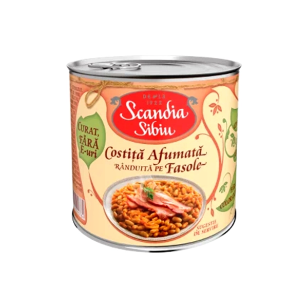 COSTITA AFUMATA RANDUITA PE FASOLE SCANDIA SIBIU 400 GR