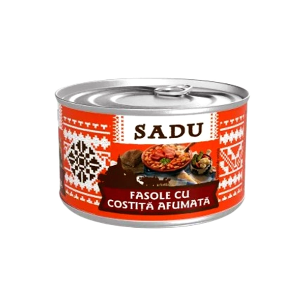FASOLE CU COSTITA AFUMATA SADU 400 GR