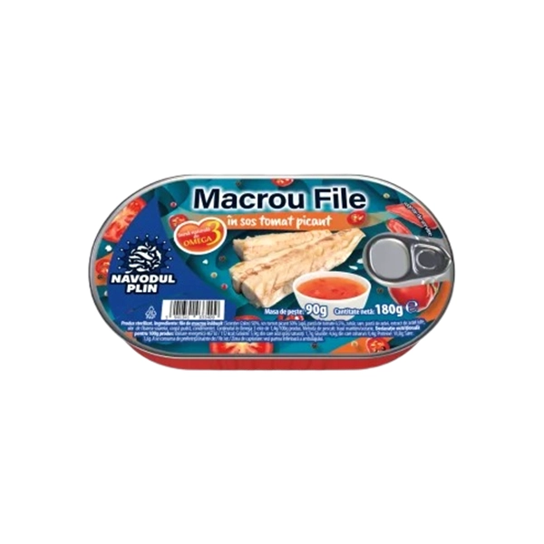 FILE DE MACROU IN SOS TOMAT PICANT NAVODUL PLIN 180 GR
