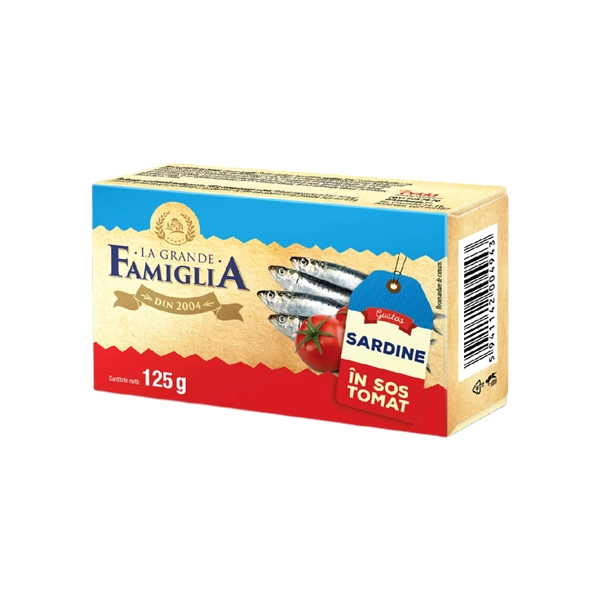 SARDINE IN SOS TOMAT LA GRANDE FAMIGLIA 125 GR