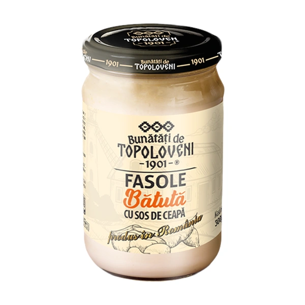 FASOLE BATUTA CU SOS DE CEAPA MANDY BUNATATI TOPOLOVENI 300 GR