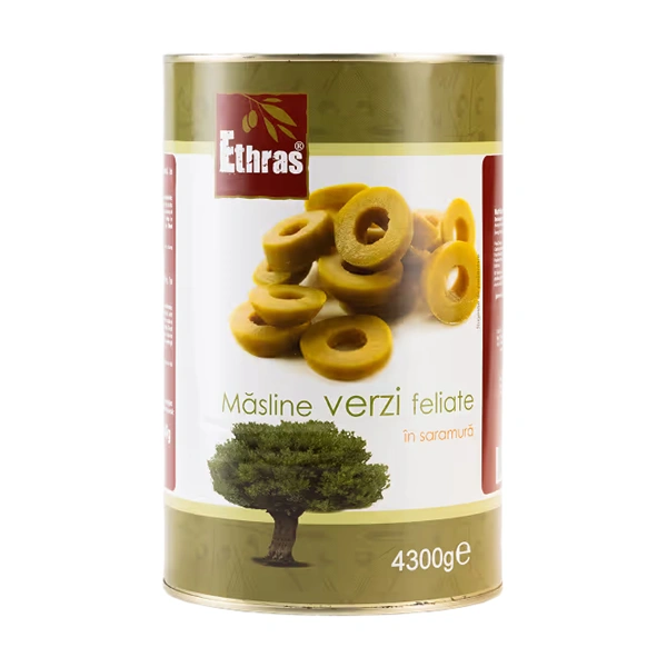 MASLINE VERZI FELIATE IN SARAMURA ETHRAS 4300 GR