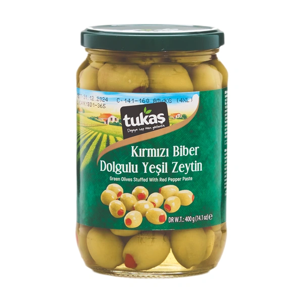 MASLINE VERZI UMPLUTE CU ARDEI 121 140 TUKAS 400 GR